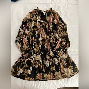 H&M Babydoll Dress with Lining - V Neck with Tie - Size 8